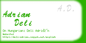 adrian deli business card